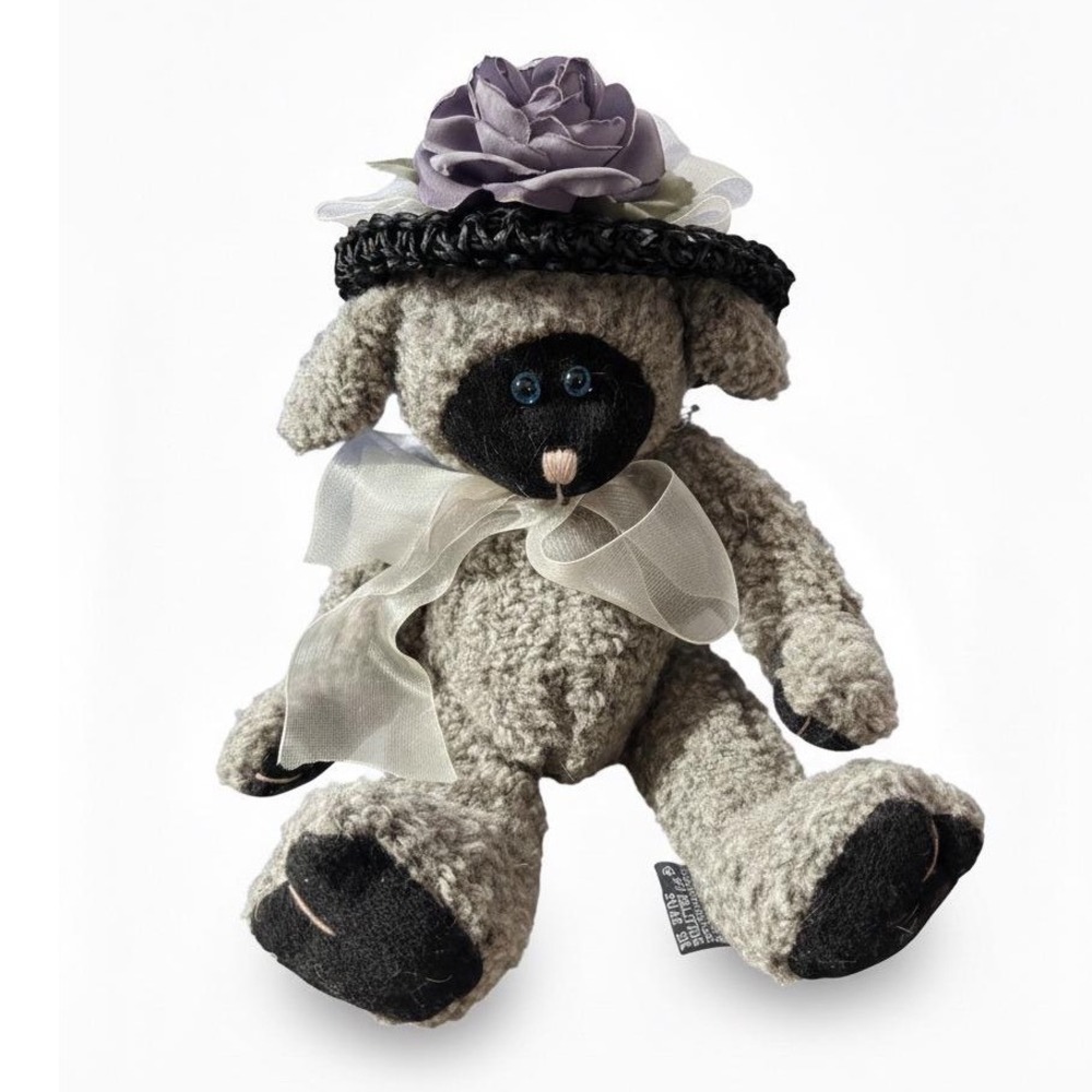Boyds Collection Ltd J.B. Bean Series Vintage Lucibelle Grey Lamb Plush Hat